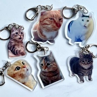 Uia huh glance couple cat meme keychain