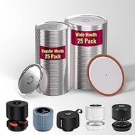 50PCS Canning Lids - 25 Wide Mouth(3.31") & 25 Regular Mouth(2.67") Mason Jar Lids, Create Airtight 