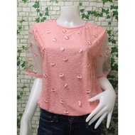 Lace Shirt Bust 42-46 For Chubby Women Three-Quarter Sleeve Clothes Model 42155