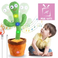 Kids Dancing Talking Cactus Toys with USB Charging Cable Plush Toy for Kids Birthday Gifts