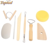 TOPTOOL 8pcs Clay Sculpting Tools Set, Smooth Wooden Handles Double-Sided Pottery Sculpting Set, Pro