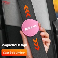 【Car Artifact】Mercedes Benz Amg Seat Belt Limiter Anti-choke and Belly Leather Comfort Car Interior Accessories for A B C E S Class AMG E200 W210 W203 W124 W204 W211 W123 W205 W212