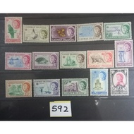 592. 1962 Cayman Islands definitives. Comp set. MVLH. RM115.00. Selling on Ebay betw. US$55.00 and U