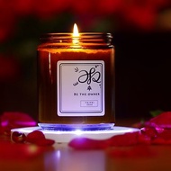 愛情運祈福能量單入組-玫瑰精油蠟燭,玫瑰沐浴鹽,聯名祈福能量盤