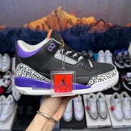 U85Z [Peak Cost-Effective] Maximum 47.5 with Tag AJ3 Black Purple Retro Basketball Shoes Men Women S