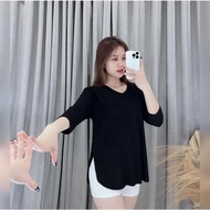 Kaoa Oversize 7 Sleeve/8 Women's T-Shirt Women's Top Spandex Oversized T Shirt Woman Korean