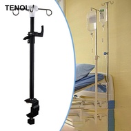 [TENOL] IV Pole Table Clamp Drip Bag Stand Bed with 4 Hooks Adjustable Height Nursing