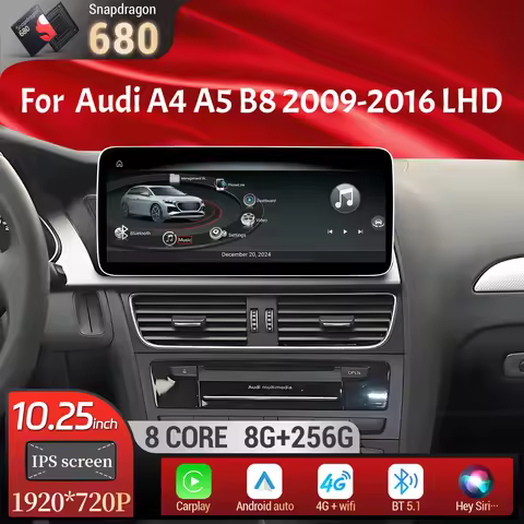 10.25 inch Left Hand Drive Android 13 For Audi A4 A5 B8 2009-2016 Car Radio Wireless BT Carplay Qual