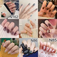 N-SERIES KUKU PALSU POLOS BENING PENDEK DAN PANJANG FAKE NAILS + LEM