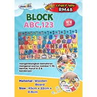 WOODEN BLOCK ABC,123 AND SHAPE
