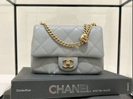 特價⭐Chanel 24p 愛心調節扣 方胖子 20cm 中號 灰色 荔枝牛皮 復古金 ‖ 25k 26c 26p lp hobo 25 bag 小號 mini 金球 雙金珠