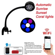 Aquarium LED Light 18W Sea Water Lights WiFi Program Saltwater Lighting for Marine Coral Reef Fish Nano Tank Sunrise Sunset