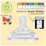 [Ready Stock] Eden™ Avent Natural Teat For Philp Avent Natural Bottle Wide Nipple Teat Feeding BPA-Free Pacifier