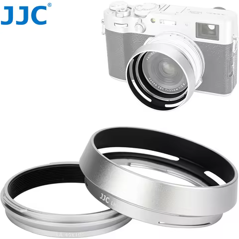 JJC Metal Lens Hood for Fujifilm X100VI X100V X100F X100T X100S X100 X70 Camera with 49mm Adapter Ri