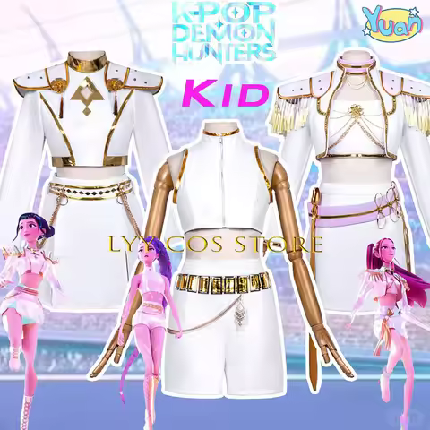 Special Offer Girl Group Pop Demon Zoeye Rumii Miraa Cosplay Costume White Uniform Suit Halloween Pa