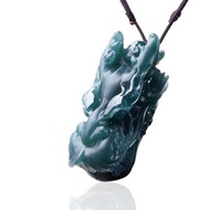 【龍行天下】冰種藍水翡翠霸王龍首項鍊 | 天然A貨翡翠 | 送禮