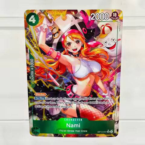 One Piece Nami OP14-031 English Card with Holographic Texture Perfect Condition DIY Premium Anime Co