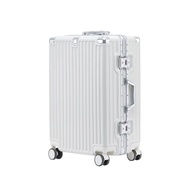 【FJ】多功能28吋鋁框防爆行李箱KA28(USB延伸充電孔方便充電)/ 白色