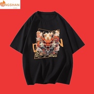 Unisex T-shirt M-5XL 2024 Fashion Men's Short sleeved Oversized Shirt Dragon Head Print T-shirt Chinese New Year Clothing Casual Hip Hop