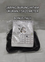 jaring burung hitam ukuran 1,5x20 meter untuk burung kecil seperti emprit, pipit, pleci dll