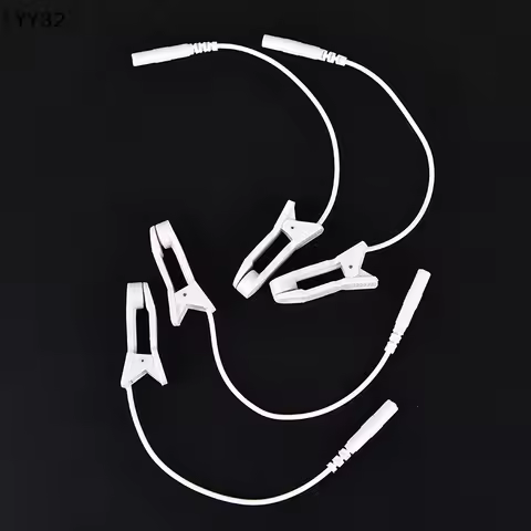 2pcs 2.0mm ear pain relief clip tens electrode lead wire connecting cable ใYY32ใ