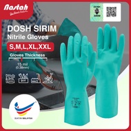 Nastah DOSH SIRIM Certified Flocklined Nitrile Glove NF1513 Sensitive Skin Eczema Chemical Resistant