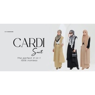 (2XL-5XL) CARDI SUIT IRONLESS 3in1 by JELITA WARDROBE ✨ suit skirt cardigan tanpa gosok nursing friendly /suit muslimah