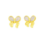 Goldheart 999 Gold Nephrite Ribbon Earrings