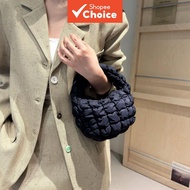 Trendy 2025 2025  Trendy 2025 Beg Tangan Mini Quilted Pleated Wanita Beg Bahu Kecil Beg Gelembung