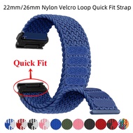 26mm 22mm Sports Braided Velcro Nylon Solo Loop Band Quick Fit Strap For Garmin Fenix 7 7X 6 6X Pro 5 5X Plus 3 3HR 2 Instinct 2 2X