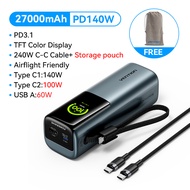 Vention 140W 27000mAh Powerbank with LED Display 3 Port Charging powerbanks fast charging power stat