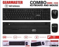Gearmaster ชุด คีย์บอร์ด เมาส์ ไร้สาย Wireless keyboard mouse set รุ่น GMK-103 2.4G ประกันศูนย์1ปี
