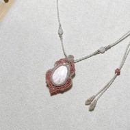 蠟線編織/粉鈣沸石項鍊