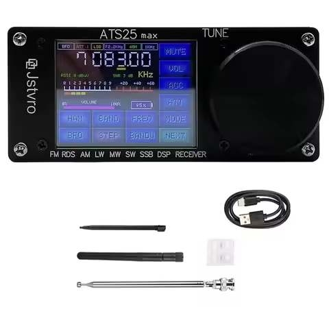 ABZZ-ATS25 Max Si4732 All Band Radio Receiver FM RDS AM LW MW SW SSB DSP Receiver W/ 2.4Inch Touch S