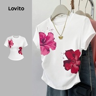 B172-JAN26-B172-Floral Print Round Neck T-Shirt-TSB172PBD1266