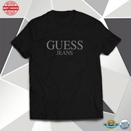 GUESS grey text print men's trendy short-sleeved T-shirt pure cotton Top Tee