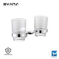 Evans Modern Bathroom Double Toothbrush Tumbler Holder