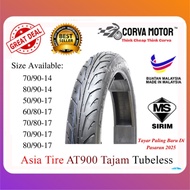 Corva Motor Asia Tire Tubeless Tyre At900 80/90-14, 50/90-17, 60/80-17, 70/90-17, 80/90-17