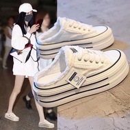 For Foreign Shoe Store Thick-Soled Lazy Shoes Half Slippers Toe-Baotou Women Summer Outer Wear Canva