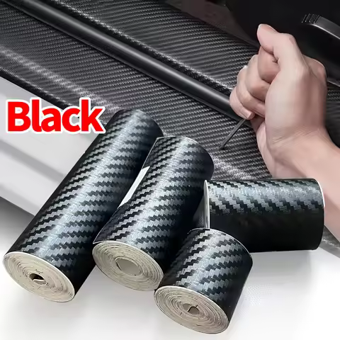 Car Door Edge Anti-Scratch Tape Black 3D Nano Carbon Fiber Waterproof Universal Side Mirror Protecto