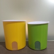 (NEW) TUPPERWARE ONE TOUCH Window Canister (Yellow and Green)