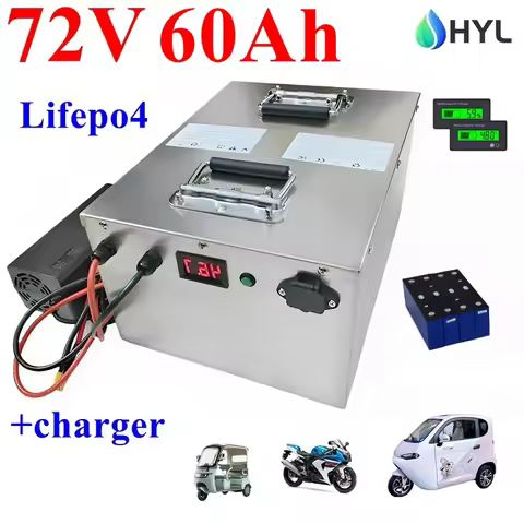 HYL 72V 60Ah Lithium Lifepo4 Rechargeable battery pack deep cycle 3000W 5000W 6000W for Electric Veh