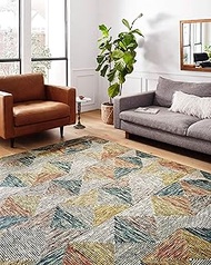 Loloi II Spectrum SPE-01 Lagoon/Spice Geometric Area Rug 7'-9" x 9'-9"