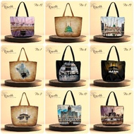 Totebag Tote Bag Canvas Cloth Strap Bag Motif Souvenir Umrah Hajj Makkah Madinah By By