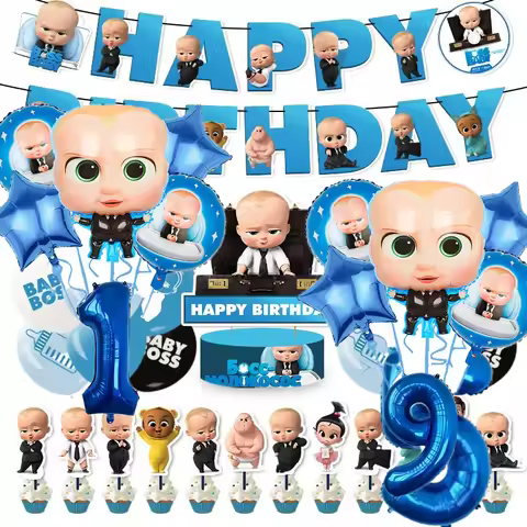 Cartoon Boss Baby Family Theme Balloon Birthday Party Decoration Baby Shower Accessories Boss Gift