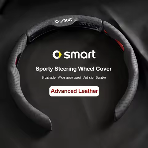 Sporty Steering Wheel Cover Advanced Leather Anti-Slip For Smart EQ Fortwo Forfour 453 451 452 450 4