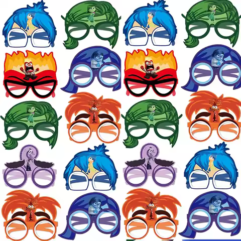 12/24Pcs Inside Out 2 Party Favor Mask Party Supplies Paper Glasses Mask for Kid Girls Birthday Phot