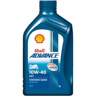 【READY STOCK】4T SHELL AX7 10W-40 / 15W-50 ENGINE OIL (1L) API SM JASO MA2 SEMI SYNTHETIC BASED