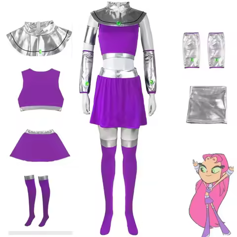 Anime Raven Teen Character Titan Starfire Costume Starfire Cosplay Halloween Costume Woman