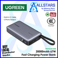 UGREEN 20000mAh 67W Fast Charging Power Bank (PB550-85166B) Built-in Cable (Warranty 2 Years)